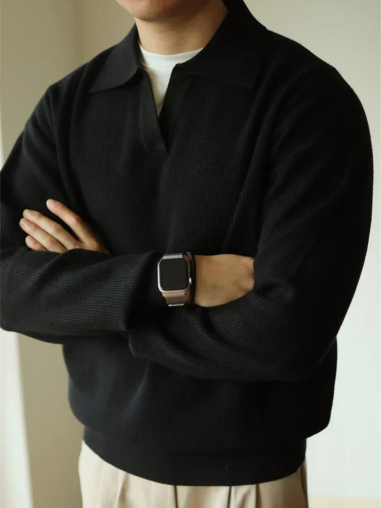 Adrián | Jersey tipo polo de punto casual