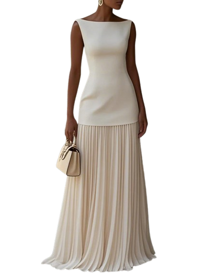 Micaela | Vestido largo plisado de diseño