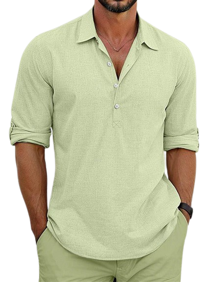 Archie | Camisa clásica de mezcla algodón-lino atemporal