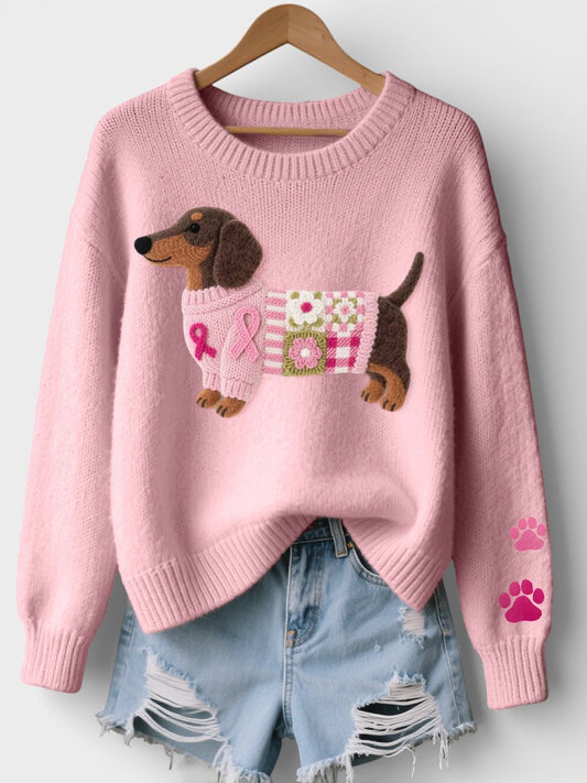 Irena™ | Suéter de punto con teckel en fieltro de lana