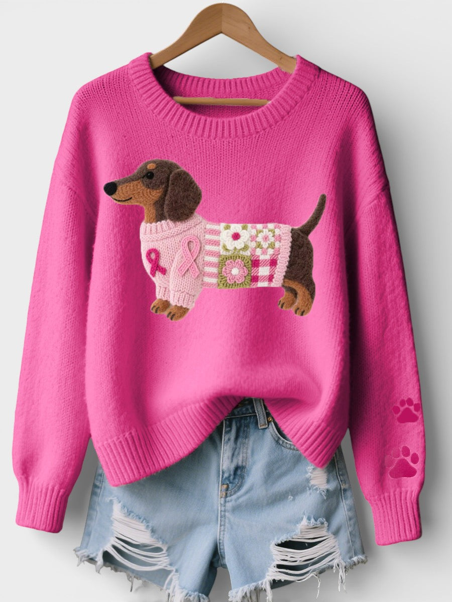 Irena™ | Suéter de punto con teckel en fieltro de lana