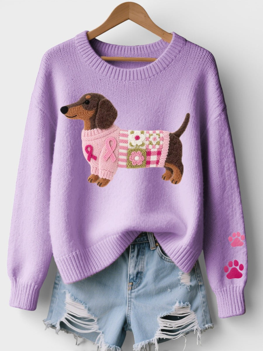 Irena™ | Suéter de punto con teckel en fieltro de lana